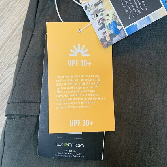 Exfficio Men’s Pants UPF30+ Kiawah Regular Size 42 Pebble Dark Green Outdoor NEW - Picture 4 of 16